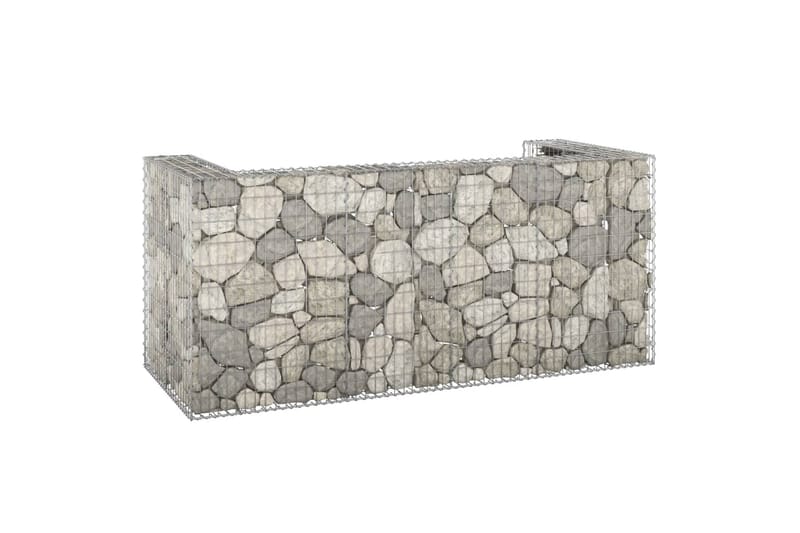 Kivikoriseinä roska-astioille galvanoitu teräs 250x100x110 c - Hopea - Talo & remontointi - Näkösuojat & aitaukset - Muuri - Kivikori