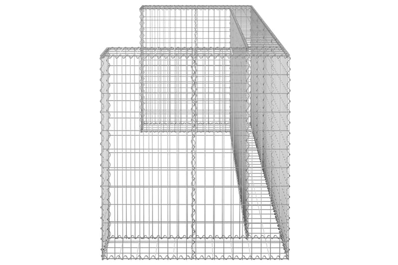 Kivikoriseinä roska-astioille galvanoitu teräs 250x100x110 c - Hopea - Talo & remontointi - Näkösuojat & aitaukset - Muuri - Kivikori