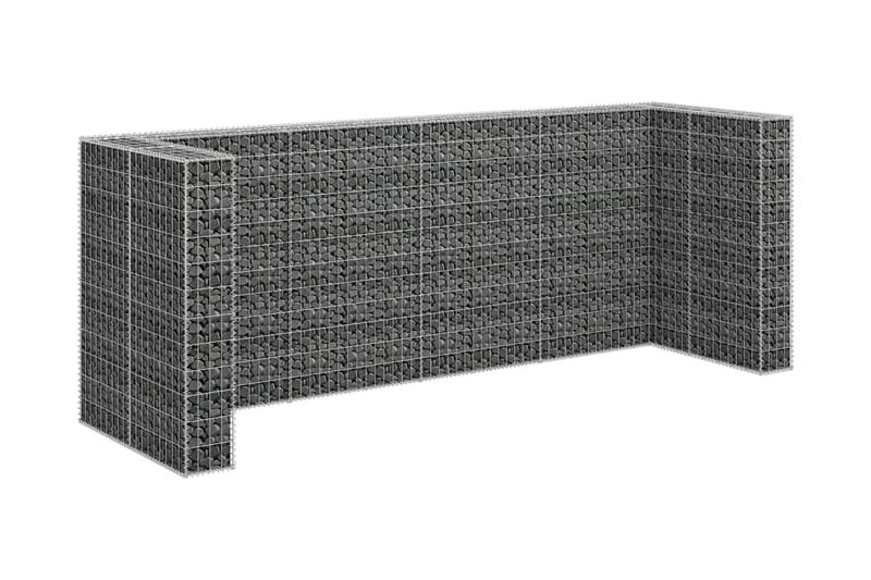 Kivikoriseinä roska-astioille galvanoitu teräs 320x100x120cm - Hopea - Talo & remontointi - Näkösuojat & aitaukset - Muuri - Kivikori
