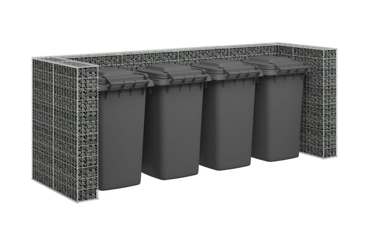 Kivikoriseinä roska-astioille galvanoitu teräs 320x100x120cm - Hopea - Kivikori