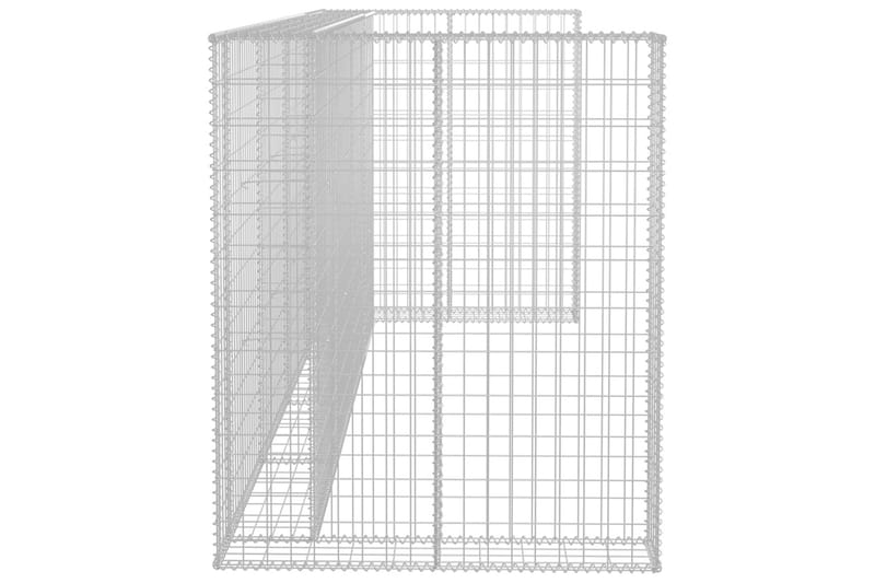 Kivikoriseinä roska-astioille galvanoitu teräs 320x100x120cm - Hopea - Talo & remontointi - Näkösuojat & aitaukset - Muuri - Kivikori