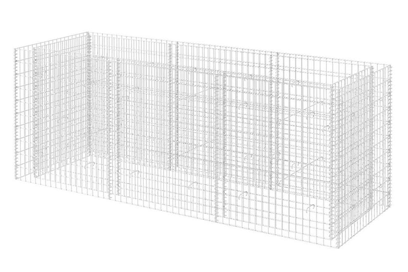 Korotettu kivikorikehys teräs 270x90x100 cm - Hopea - Talo & remontointi - Näkösuojat & aitaukset - Muuri - Kivikori