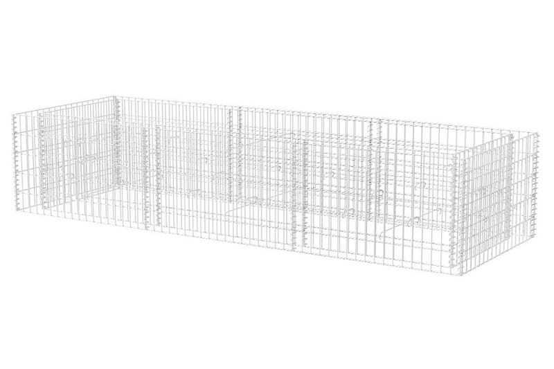 Korotettu kivikorikehys teräs 270x90x50 cm - Hopea - Talo & remontointi - Näkösuojat & aitaukset - Muuri - Kivikori