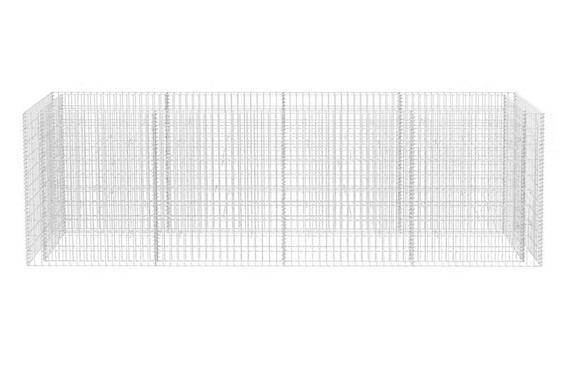Korotettu kivikorikehys teräs 360x90x100 cm - Hopea - Talo & remontointi - Näkösuojat & aitaukset - Muuri - Kivikori