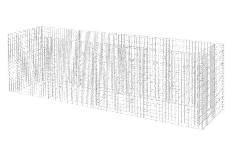 Korotettu kivikorikehys teräs 360x90x100 cm - Hopea - Talo & remontointi - Näkösuojat & aitaukset - Muuri - Kivikori