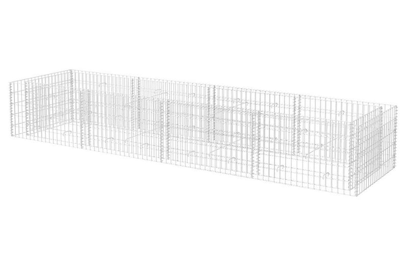 Korotettu kivikorikehys teräs 360x90x50 cm - Hopea - Talo & remontointi - Näkösuojat & aitaukset - Muuri - Kivikori