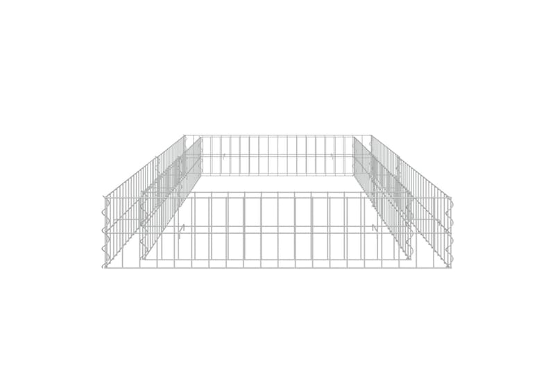 Korotettu kivikori/kukkalaatikko galvanoitu teräs 200x100x20 - Hopea - Talo & remontointi - Näkösuojat & aitaukset - Muuri - Kivikori