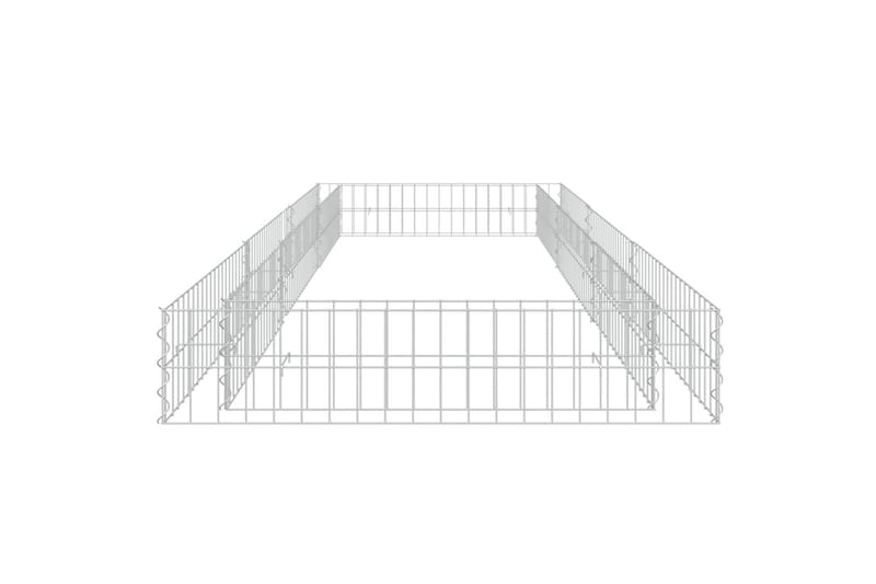 Korotettu kivikori/kukkalaatikko galvanoitu teräs 300x100x20 - Hopea - Talo & remontointi - Näkösuojat & aitaukset - Muuri - Kivikori