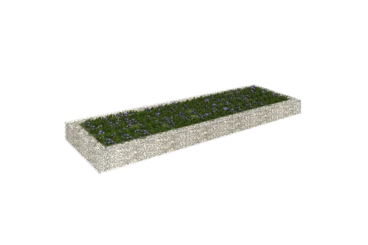 Korotettu kivikori/kukkalaatikko galvanoitu teräs 300x100x20 - Hopea - Kivikori