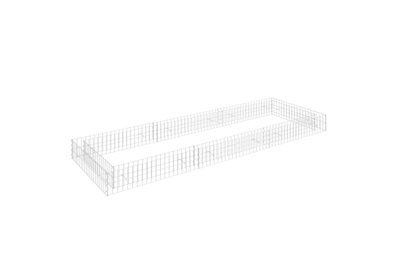 Korotettu kivikori/kukkalaatikko galvanoitu teräs 300x100x20 - Hopea - Talo & remontointi - Näkösuojat & aitaukset - Muuri - Kivikori