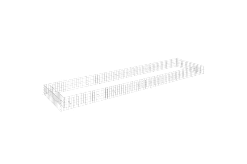 Korotettu kivikori/kukkalaatikko galvanoitu teräs 400x100x20 - Hopea - Talo & remontointi - Näkösuojat & aitaukset - Muuri - Kivikori
