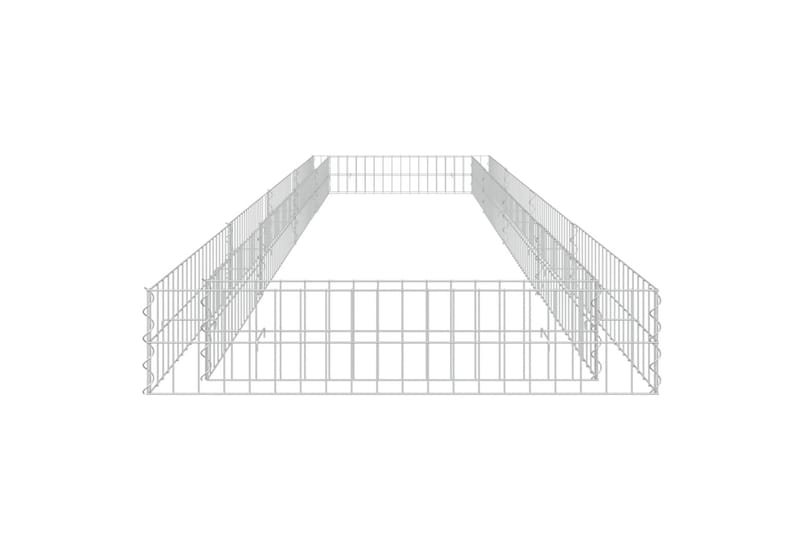 Korotettu kivikori/kukkalaatikko galvanoitu teräs 400x100x20 - Hopea - Talo & remontointi - Näkösuojat & aitaukset - Muuri - Kivikori