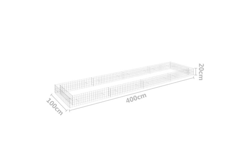 Korotettu kivikori/kukkalaatikko galvanoitu teräs 400x100x20 - Hopea - Talo & remontointi - Näkösuojat & aitaukset - Muuri - Kivikori