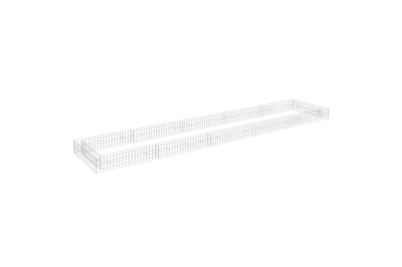 Korotettu kivikori/kukkalaatikko galvanoitu teräs 500x100x20 - Hopea - Talo & remontointi - Näkösuojat & aitaukset - Muuri - Kivikori