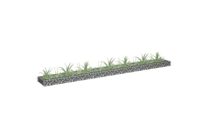 Korotettu kivikori/kukkalaatikko teräs 270x30x10 cm - Kivikori