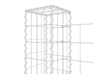 U-muotoiset kivikorit 5 pylväällä rauta 500x20x100 cm - Hopea - Talo & remontointi - Näkösuojat & aitaukset - Muuri - Kivikori