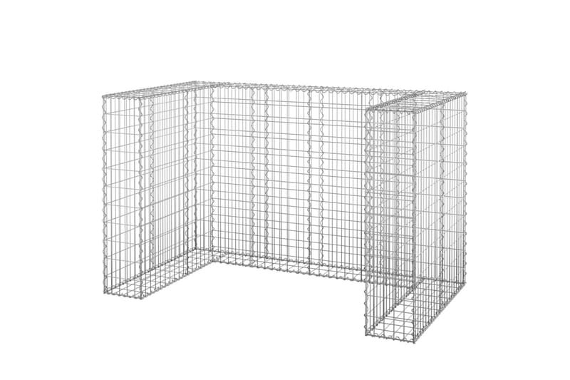Kivikoriseinä roska-astioille galvanoitu teräs 180x100x110 c - Hopea - Talo & remontointi - Näkösuojat & aitaukset - Muuri - Kivikori