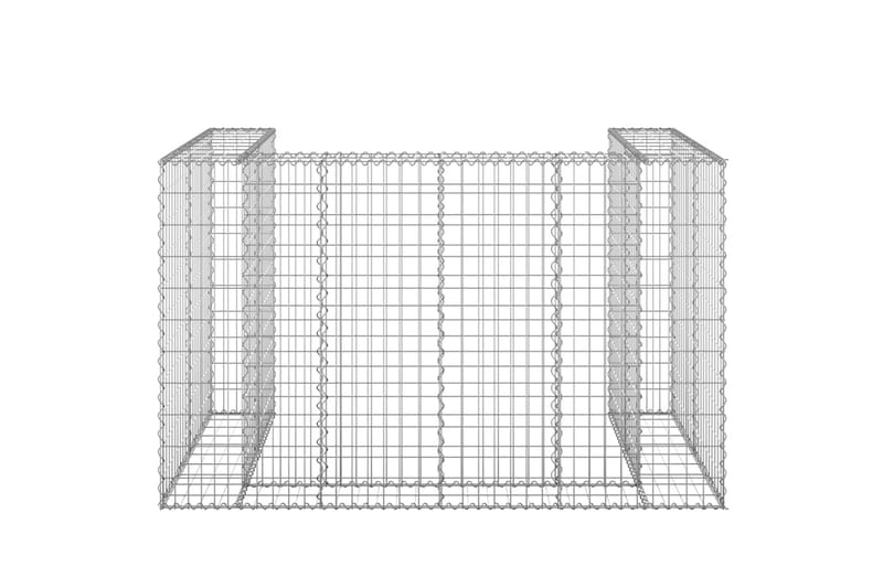 Kivikoriseinä roska-astioille galvanoitu teräs 180x100x110 c - Hopea - Talo & remontointi - Näkösuojat & aitaukset - Muuri - Kivikori