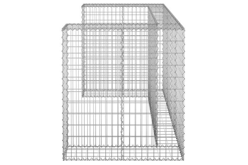 Kivikoriseinä roska-astioille galvanoitu teräs 180x100x110 c - Hopea - Talo & remontointi - Näkösuojat & aitaukset - Muuri - Kivikori