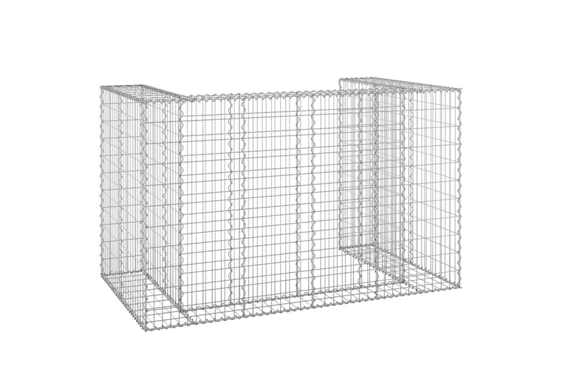 Kivikoriseinä roska-astioille galvanoitu teräs 180x100x110 c - Hopea - Talo & remontointi - Näkösuojat & aitaukset - Muuri - Kivikori