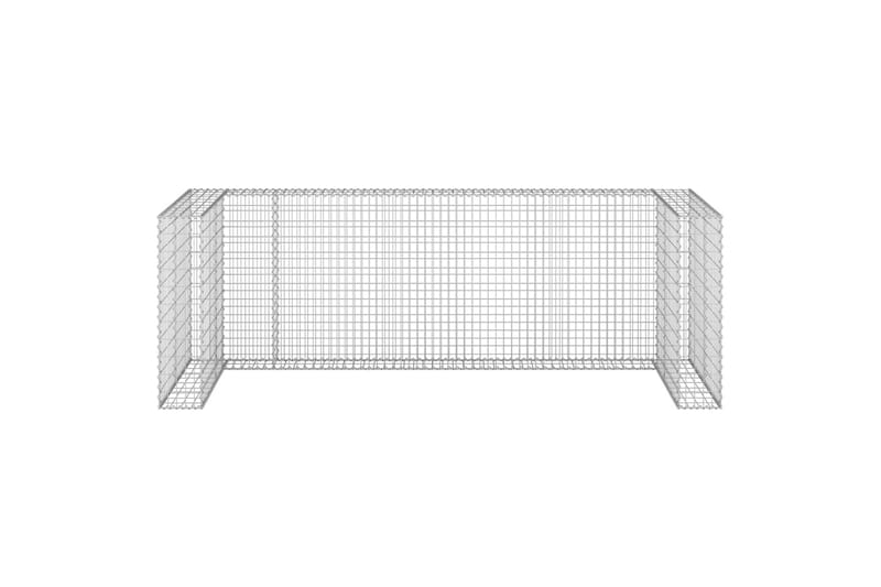 Kivikoriseinä roska-astioille galvanoitu teräs 320x100x110 c - Hopea - Talo & remontointi - Näkösuojat & aitaukset - Muuri - Kivikori