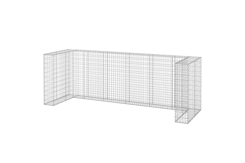 Kivikoriseinä roska-astioille galvanoitu teräs 320x100x110 c - Hopea - Talo & remontointi - Näkösuojat & aitaukset - Muuri - Kivikori