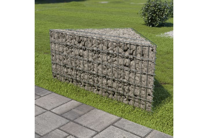 Korotettu kivikori/kukkalaatikko galvanoitu teräs 75x75x50cm - Hopea - Kivikori