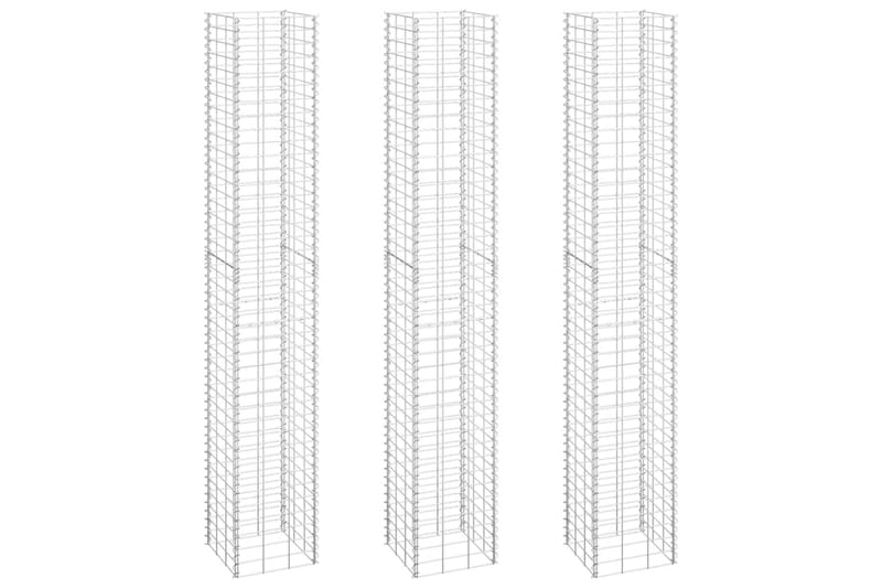 Korotetut kivikorit 3 kpl 30x30x200 cm rauta - Talo & remontointi - Näkösuojat & aitaukset - Muuri - Kivikori