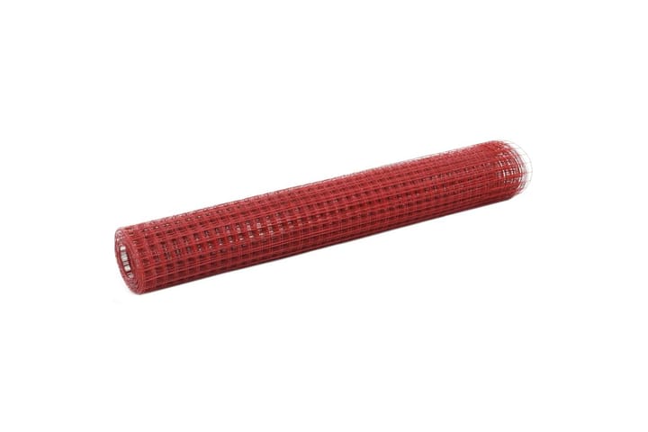 Kanaverkko teräs PVC pinnoitteella 10x1 m punainen - Punainen - Kanala - Kanakoppi