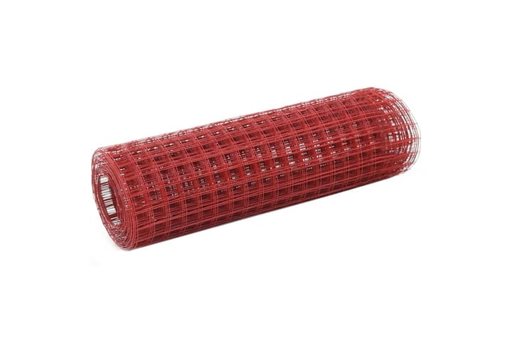 Kanaverkko teräs PVC pinnoitteella 10x0,5 m punainen - Punainen - Kanala - Kanakoppi