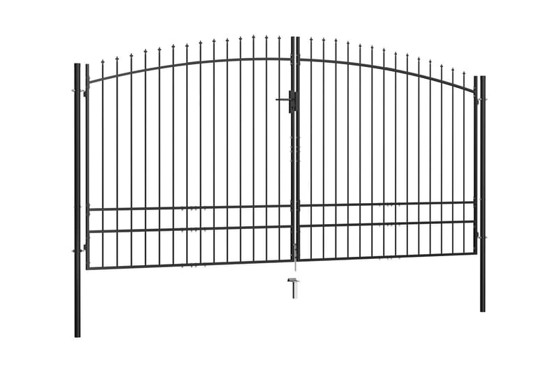 Aitaportti keihäskärjillä 400x248 cm - Musta - Talo & remontointi - Näkösuojat & aitaukset - Portti
 - Portti ulos