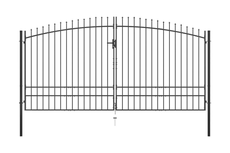Aitaportti keihäskärjillä 400x248 cm - Musta - Talo & remontointi - Näkösuojat & aitaukset - Portti
 - Portti ulos