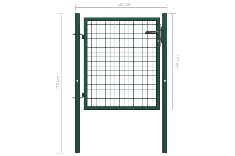 Aitaportti teräs 100x125 cm vihreä - Takorautaportti & rautaportti - Portti ulos