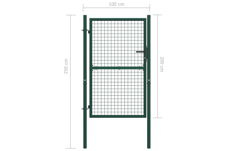 Aitaportti teräs 100x200 cm vihreä - Vihreä - Takorautaportti & rautaportti - Portti ulos