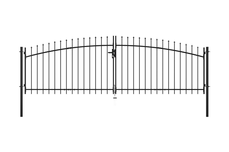 Aitaportti keihäskärjillä 400x150 cm - Musta - Talo & remontointi - Näkösuojat & aitaukset - Portti
 - Portti ulos