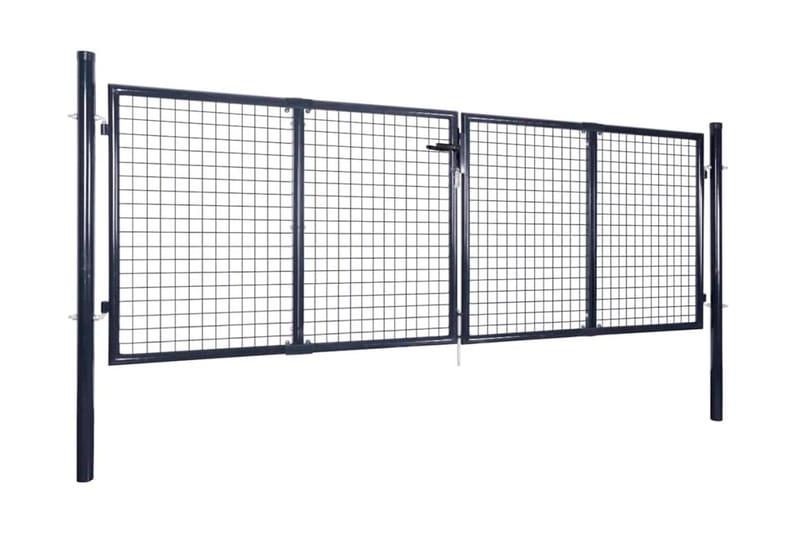 Puutarhan verkkoportti galvanoitu teräs 289x100 cm harmaa - Harmaa - Talo & remontointi - Näkösuojat & aitaukset - Portti
 - Portti ulos