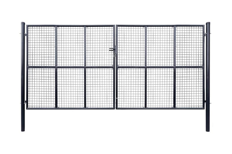 Puutarhaportti galvanoitu teräsverkko 400x200 cm harmaa - Harmaa - Talo & remontointi - Näkösuojat & aitaukset - Portti
 - Portti ulos