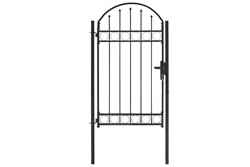 Puutarhaportti kaareva yläosa teräs 100x175 cm musta - Musta - Talo & remontointi - Näkösuojat & aitaukset - Portti
 - Portti ulos