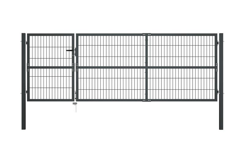 Puutarhaportti tolpilla teräs 350x100 cm antrasiitti - Harmaa - Talo & remontointi - Näkösuojat & aitaukset - Portti
 - Portti ulos
