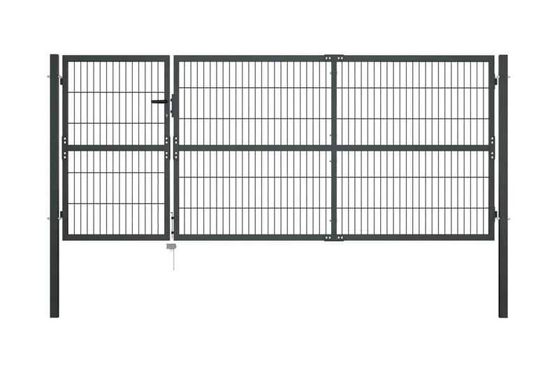 Puutarhaportti tolpilla teräs 350x120 cm antrasiitti - Harmaa - Talo & remontointi - Näkösuojat & aitaukset - Portti
 - Portti ulos