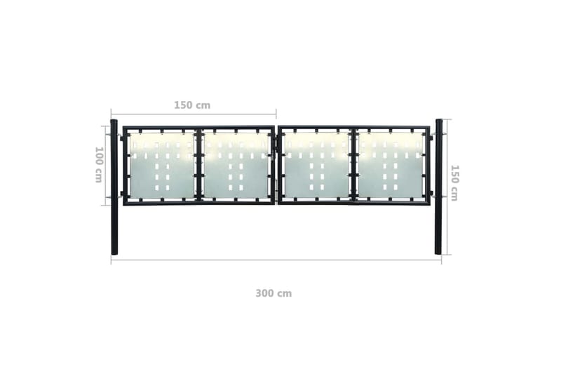 Musta Kaksiovinen Aitaportti 300 x 150 cm - Musta - Talo & remontointi - Näkösuojat & aitaukset - Portti
 - Puuportti