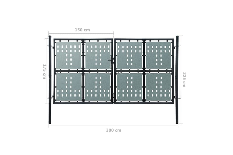 Musta Kaksiovinen Aitaportti 300 x 225 cm - Musta - Talo & remontointi - Näkösuojat & aitaukset - Portti
 - Puuportti