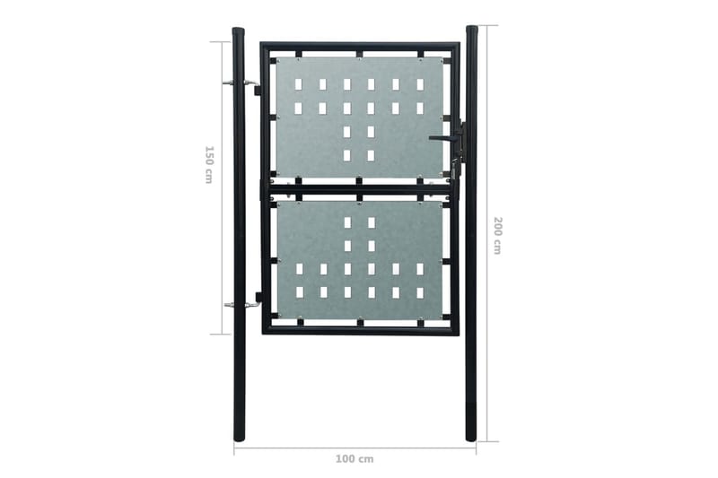 Musta Yksinkertainen Aitaportti 100 x 200 cm - Musta - Talo & remontointi - Näkösuojat & aitaukset - Portti
 - Puuportti