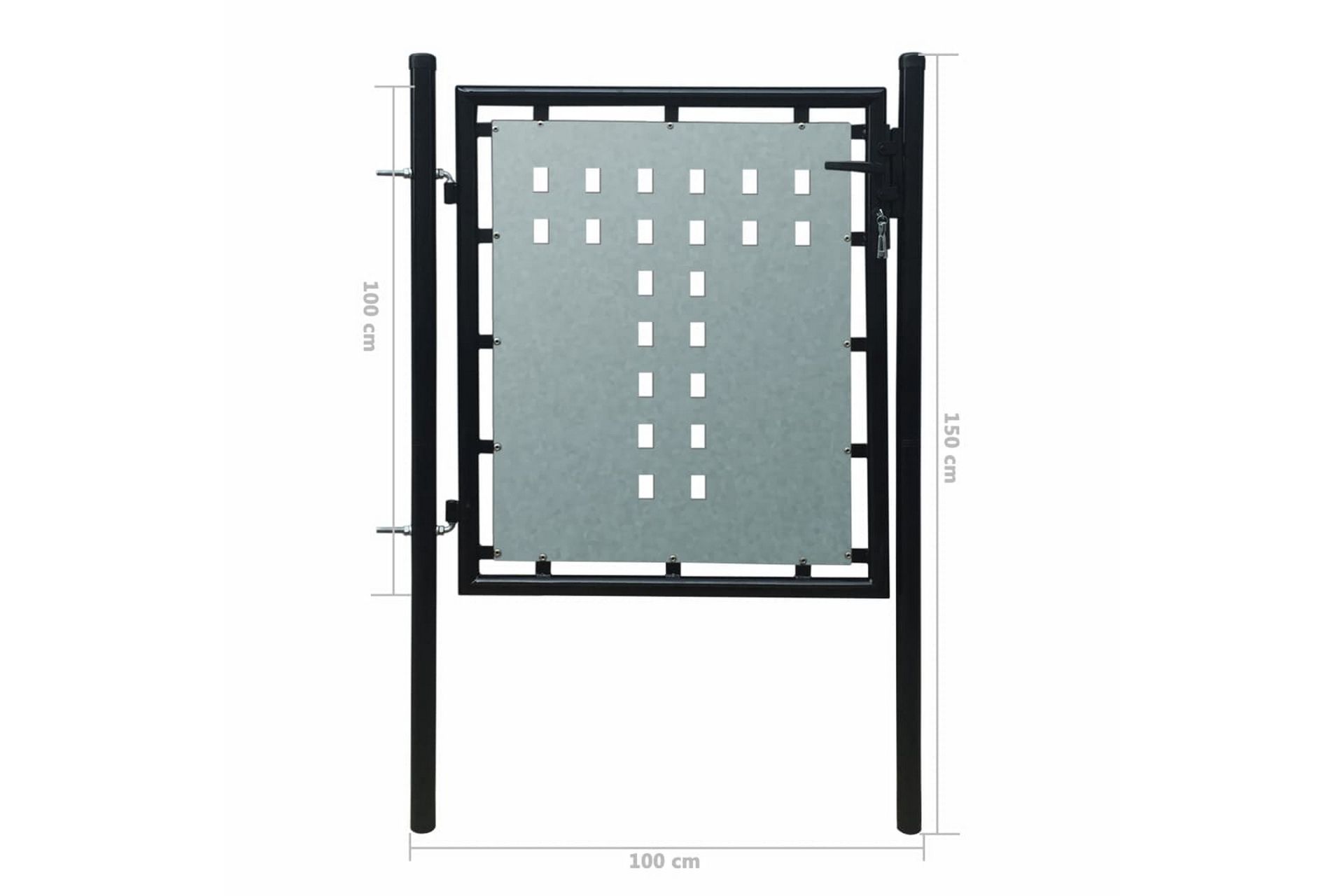 Musta Yksiovinen Aitaportti 100 x 150 cm - Musta - Talo & remontointi - Näkösuojat & aitaukset - Portti
 - Puuportti