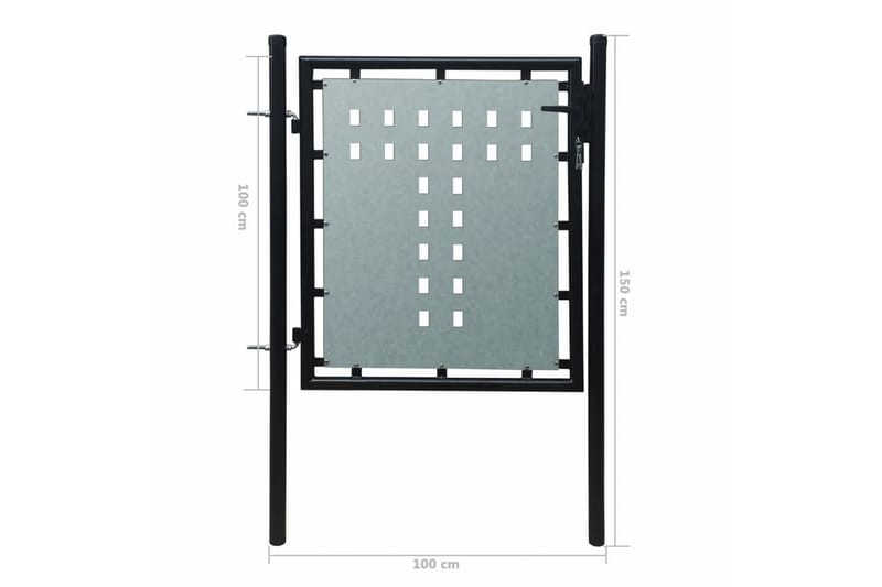 Musta Yksiovinen Aitaportti 100 x 150 cm - Musta - Talo & remontointi - Näkösuojat & aitaukset - Portti
 - Puuportti