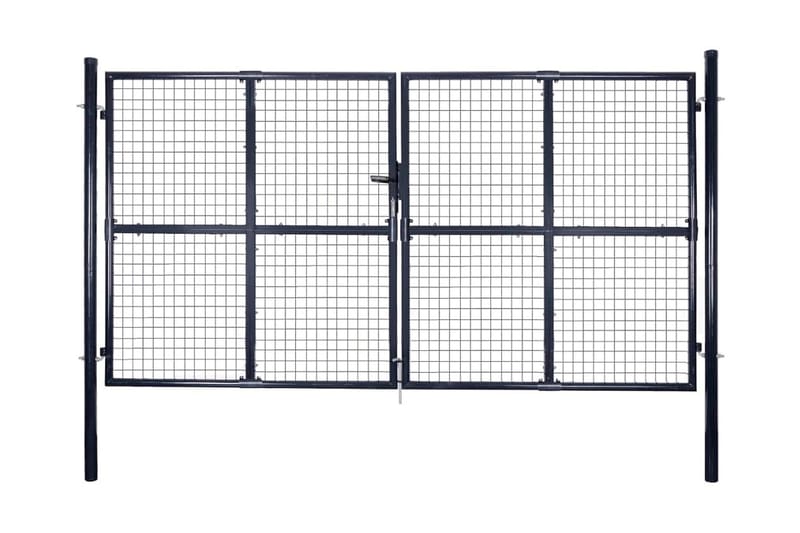 Puutarhan verkkoportti galvanoitu teräs 289x175 cm harmaa - Harmaa - Talo & remontointi - Näkösuojat & aitaukset - Portti
 - Puuportti