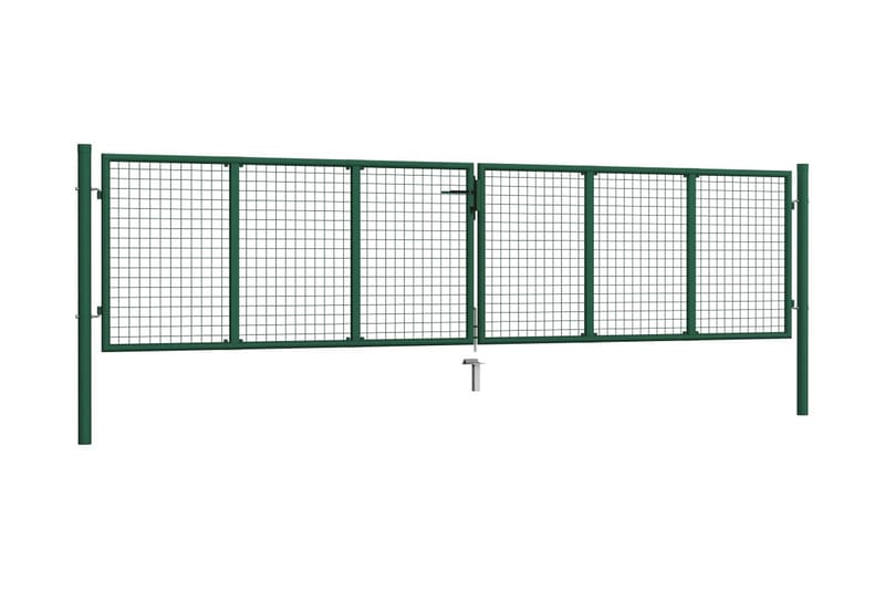 Puutarhan verkkoportti teräs 400x100 cm vihreä - Vihreä - Talo & remontointi - Näkösuojat & aitaukset - Portti
 - Portti ulos