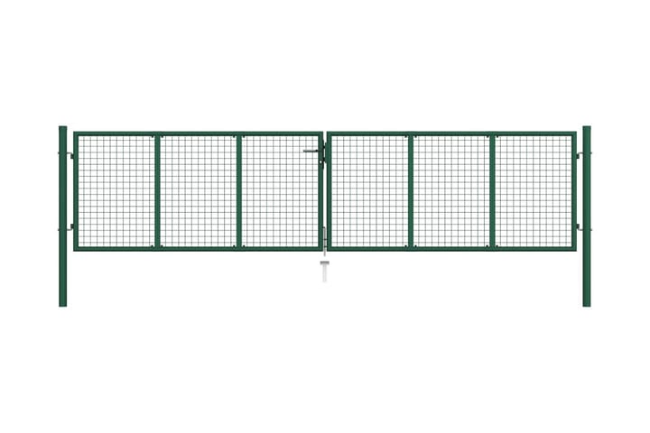 Puutarhan verkkoportti teräs 400x125 cm vihreä - Vihreä - Takorautaportti & rautaportti - Portti ulos