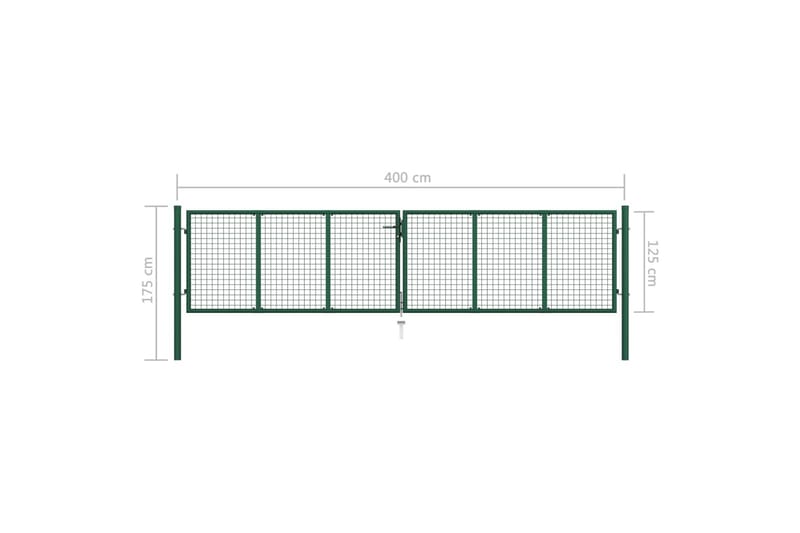 Puutarhan verkkoportti teräs 400x125 cm vihreä - Vihreä - Talo & remontointi - Näkösuojat & aitaukset - Portti
 - Portti ulos