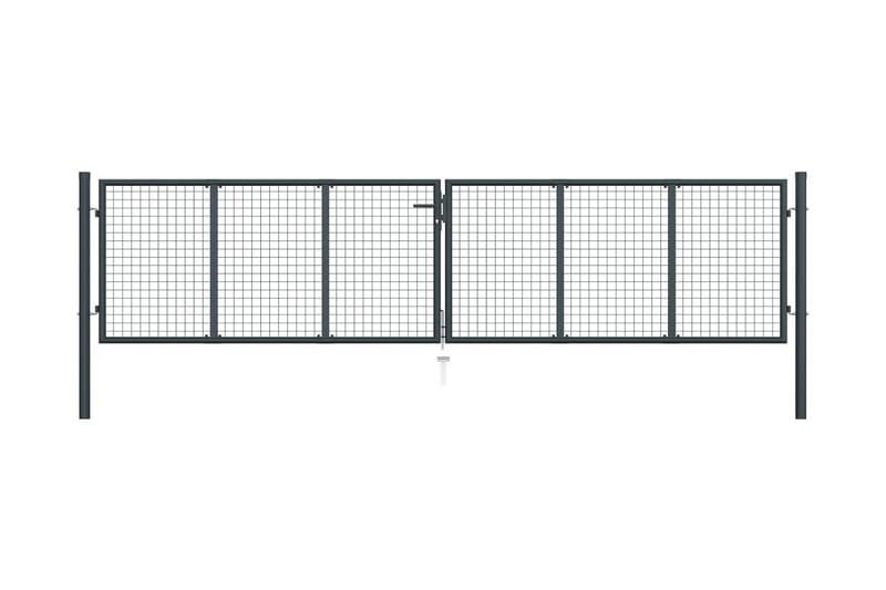 Puutarhaportti galvanoitu teräsverkko 400x125 cm harmaa - Harmaa - Talo & remontointi - Näkösuojat & aitaukset - Portti
 - Portti ulos